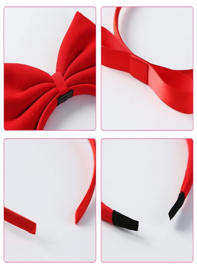 Fancheer 2 Pcs Big Red Bow Headband for Woman Halloween Costume Headwear Christmas Party Cosplay Hair Accessories - Image 4